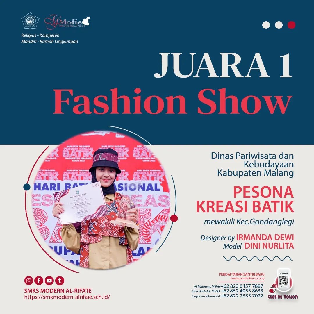 Juara 1 Fashion Show Putri - Hari Batik Nasional Kab Malang